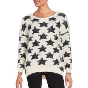 Lord & Taylor Design Lab Faux Fur Star Sweater